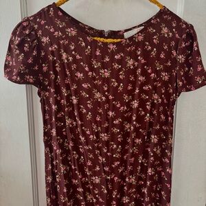 Gianni Bini Floral Burgundy Jumpsuit